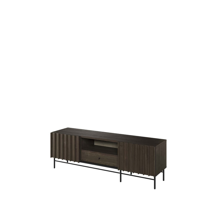 Piemonte PE-03 TV Cabinet 165cm Arte-N PIEMONTE PE-03 W165cm x H55cm x D44cm Colour: Portl Ash Black Two Hinged Doors One Drawer One Open Compartment Black Metal Legs Weight: 42kg Matching Furniture Available  Made from 22mm 16mm high-quality laminated board Assembly Required Estimated Direct Home Delivery Time: 3-5 Weeks