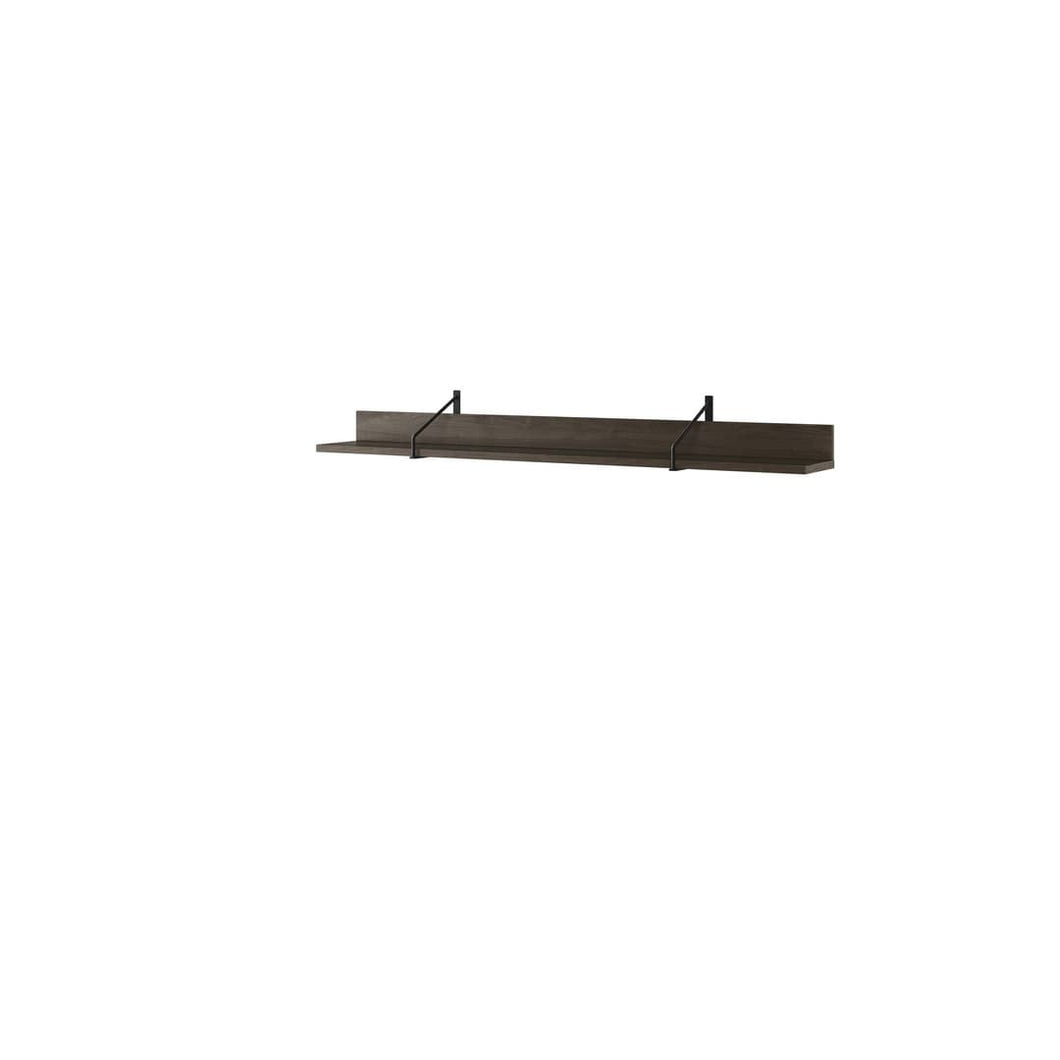 Piemonte PE-04 Wall Shelf 155cm Arte-N PIEMONTE PE-04 W155cm x H19cm x D24cm Colour: Portl Ash Black Weight: 9kg Matching Furniture Available  Made from 16mm high-quality laminated board Assembly Required Estimated Direct Home Delivery Time: 3-5 Weeks Fixings for wall mounting are not provided as specific ones are required for your type of wall