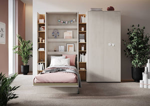 Teen Flex TF-03 Bookcase 27cm Arte-N TEEN FLEX TF-03 W27cm x H218cm x D40cm Colour: Silk Flou Oak Hickory Six Shelves Weight: 32kg Matching Furniture Available Made from 16mm high-quality laminated board Assembly Required Estimated Direct Home Delivery Time: 3-4 Weeks