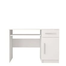 Load image into Gallery viewer, Omega OM-08 Computer Desk 110cm Arte-N OMEGA-I-08-W W110cm x H76cm x D50cm Colour: White Matt Grey Matt Oak Sonoma Two Drawers One Hinged Door One Shelf Weight: 33kg ABS Edging Matching Furniture Available  Made from 16mm high-quality laminated board Assembly Required Estimated Direct Home Delivery Time: 4 - 5 Weeks