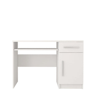Omega OM-08 Computer Desk 110cm Arte-N OMEGA-I-08-W W110cm x H76cm x D50cm Colour: White Matt Grey Matt Oak Sonoma Two Drawers One Hinged Door One Shelf Weight: 33kg ABS Edging Matching Furniture Available  Made from 16mm high-quality laminated board Assembly Required Estimated Direct Home Delivery Time: 4 - 5 Weeks