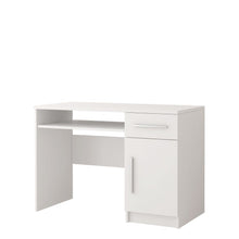 Load image into Gallery viewer, Omega OM-08 Computer Desk 110cm Arte-N OMEGA-I-08-W W110cm x H76cm x D50cm Colour: White Matt Grey Matt Oak Sonoma Two Drawers One Hinged Door One Shelf Weight: 33kg ABS Edging Matching Furniture Available  Made from 16mm high-quality laminated board Assembly Required Estimated Direct Home Delivery Time: 4 - 5 Weeks