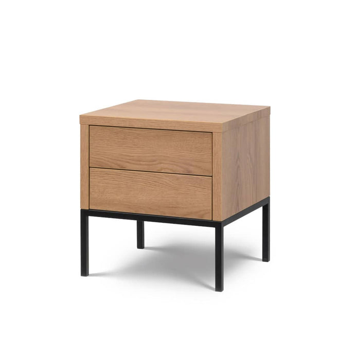 Loft Caramel Bedside Table Arte-N LKST-2S Maximise your space with our Loft bedside tables. The perfect combination of style functionality, this bedside table is made from durable laminated board with strong metal legs. With its simple, minimalist aesthetic warm, vintage colour scheme, this bedside table will add a tasteful, modern touch to any bedroom. W45cm x H48cm x D40cm Colour: Oak Caramel Two Drawers Matching Furniture Available Made from high-quality 16mm laminated board Matching Furniture Available 