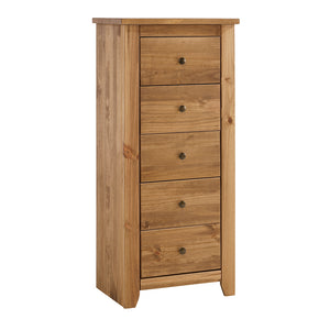 Havana 5 Drawer Chest Pine LPD HAV5DR 5036464019659 Pine Colour: Pine Dimensions: 1200mm x 540mm x 410mm Boasting simple, understated almost shaker style lines the Havana 5 Drawer Chest is comprised of 5 evenly sized drawers, snuggled behind the rich colour tone carcass of beautiful pine finished with Aztec Wax. This collection is aimed at individuals wanting a contemporary twist on a principally traditional design theme and, thanks to its timeless appeal, Pine simply never goes out of fashion. So ensure yo
