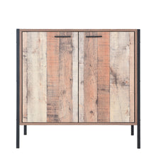 Load image into Gallery viewer, Hoxton Shoe Cabinet LPD HOXSHOE 5036464064284 Wood Effect Colour: Wood Dimensions: 785mm x 802mm x 400mm Stylish and affordable, this range radiates industrial chic. The range comprises wardrobes, a bed, chest of drawers, dressing table and bedside. The Hoxton range offers the perfect solution for those wanting to inject some contemporary industrial style chic into their homes. Shown with this range is our Halston metal bedframe available in 2 colours and 3 sizes.
