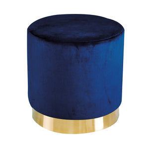 Lara Pouffe Royal Blue Velvet (Pack of 1) LPD LARAPOUFBLU 5036464063874 Velvet Colour: Royal Blue Dimensions: 435mm x 405mm x 405mm Plush velvet pouffe sitting on top of a gold effect circular frame, is sure to become the piece to liven up your living space. Available in 6 colour options.