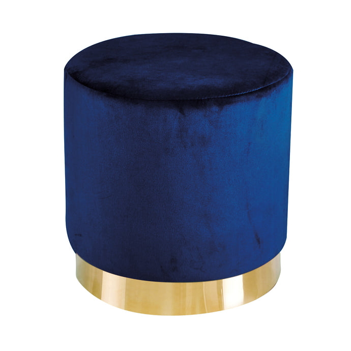 Lara Pouffe Royal Blue Velvet (Pack of 1) LPD LARAPOUFBLU 5036464063874 Velvet Colour: Royal Blue Dimensions: 435mm x 405mm x 405mm Plush velvet pouffe sitting on top of a gold effect circular frame, is sure to become the piece to liven up your living space. Available in 6 colour options.