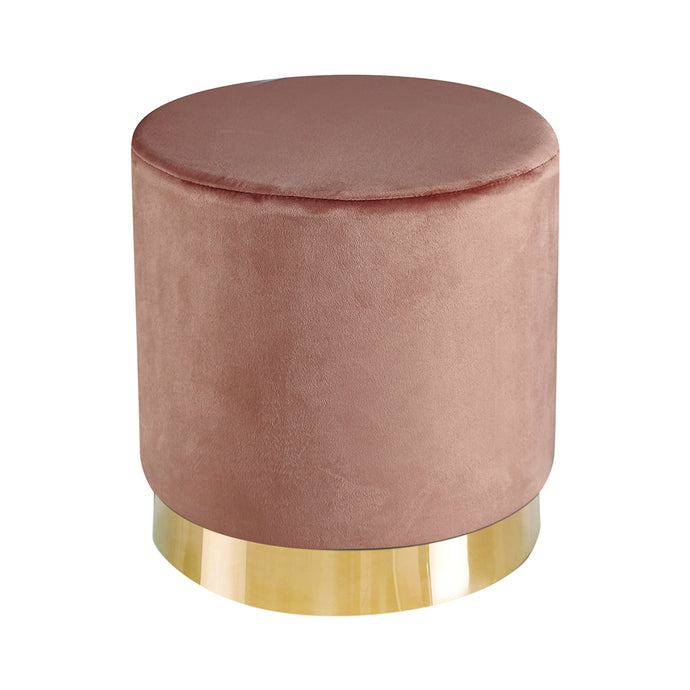 Lara Pouffe Vintage Pink Velvet (Pack of 1) LPD LARAPOUFPIN 5036464063904 Velvet Colour: Pink Dimensions: 435mm x 405mm x 405mm Plush velvet pouffe sitting on top of a gold effect circular frame, is sure to become the piece to liven up your living space. Available in 6 colour options.