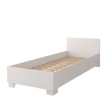 Load image into Gallery viewer, Omega OM-36 Single Bed Arte-N OMEGA-I-36-W W93.5cm x H70cm x D206cm Bed Size: 90 x 200cm Colour: White Matt Grey Matt Oak Sonoma Weight: 35kg ABS Edging Mattress Not Included [Purchased Separately] Matching Furniture Available  Made from 16mm high-quality laminated board Assembly Required Estimated Direct Home Delivery Time: 4 - 5 Weeks