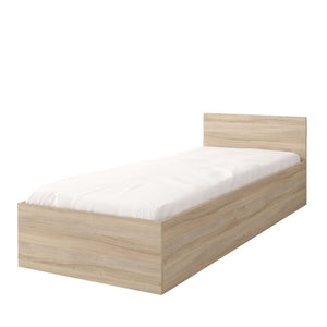 Omega OM-46 Bed with Storage Arte-N OMEGA-I-46-W W93.5cm x H70cm x D206cm Bed Size: 90 x 200cm Colour: White Matt Oak Sonoma Storage Weight: 50kg ABS Edging Mattress Not Included [Purchased Separately] Matching Furniture Available  Made from 16mm high-quality laminated board Assembly Required Estimated Direct Home Delivery Time: 4 - 5 Weeks
