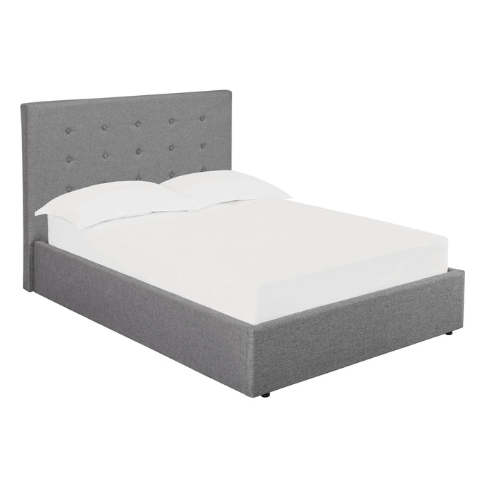 Lucca 5.0 Kingsize Bed Grey LPD LUCCAGREY5.0* 5036464045054 Linen Fabric Colour: Grey Dimensions: 1130mm x 1690mm x 2155mm The Lucca King Size Bed in Soft Grey offers a luxury feel at a very comfortable price. Enveloped in a classic linen-type upholstered with coordinating button detail to the headboard, this simple and understated bed frame wouldn't look out of place in a contemporary or vintage designed space. Also available in an ottoman bed base for additional storage, the clean lines and subtle finish 