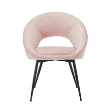 Load image into Gallery viewer, Lulu Dining Chair Pink (Pack of 2) LPD LULUPINK 5036464074344 Velvet Colour: Pink Dimensions: 800mm x 655mm x 635mm The Lulu velvet dining chair brings together comfort, style and softness with its on trend cut out back. Upholstered in plush velvet available in a choice of soft pink, pale grey or classic black. Sold in packs of 2.