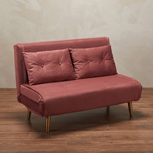 Load image into Gallery viewer, Madison Sofa Bed Pink LPD MADISONPINK 5036464072159 Colour: Pink Dimensions: 820mm x 1200mm x 770mm As stylish as it is practical, the Madison sofa comes upholstered in a beautiful plush velvet. A relaxing and comfortable piece of furniture, the Madison will look good amongst all interiors. This is an effortless day to night option which is easy to use for either yourself or your guests.