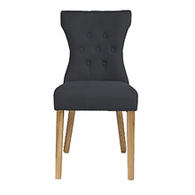 Load image into Gallery viewer, Naples Dining Chair Grey (Pack of 2) LPD NAPLESGREY 5036464041476 Linen Fabric Colour: Grey Dimensions: 920mm x 460mm x 630mm Traditional elegance. The Naples in grey linen fabric is a classic design, perfect for use in your dining area or as an accent chair in any room. The oak colour legs, further enhance the opulent finish.