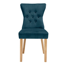 Load image into Gallery viewer, Naples Dining Chair Peacock Blue (Pack of 2) LPD NAPLESPEAC 5036464073774 Velvet Colour: Blue Dimensions: 920mm x 460mm x 630mm Velvet style fabric chair with solid ash legs. Available in six colours.