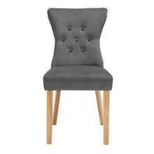 Load image into Gallery viewer, Naples Dining Chair Steel Grey (Pack of 2) LPD NAPLESSTEEL 5036464073781 Velvet Colour: Steel Grey Dimensions: 920mm x 460mm x 630mm Velvet style fabric chair with solid ash legs. Available in six colours.