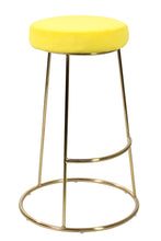 Load image into Gallery viewer, Opera Bar Stool Yellow (PK 2) LPD OPERAYELL 5036464065526 Colour: Yellow Dimensions: 735mm x 465mm x Available as a pack of two, the Opera bar stool is the perfect solution to creating a socialising space in any room of your home whether it be your home bar or your breakfast bar. Made from velvet, this adds a vintage look but using the bright coloured yellow, gives the stool a modern twist. The cosy velvet is soft to touch and is a comfortable stool which heightens your interior design. Standing on sophisti