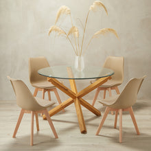 Load image into Gallery viewer, Oporto-Dining-Table-Oak-With-Glass-Top-2.jpg