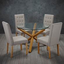Load image into Gallery viewer, Oporto-Dining-Table-Oak-With-Glass-Top-3.jpg