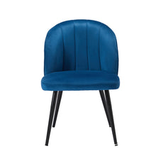 Load image into Gallery viewer, Orla Dining Chair Blue (Pack of 2) LPD ORLABLUE 5036464074283 Velvet Colour: Blue Dimensions: 815mm x 540mm x 625mm Upholstered in a plush velvet fabric in a choice of 4 colours, the Orla comes with a very generous seating area and extra padded back rest to ensure maximum comfort. Sold in packs of 2.
