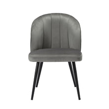 Load image into Gallery viewer, Orla Dining Chair Grey (Pack of 2) LPD ORLAGREY 5036464074306 Velvet Colour: Grey Dimensions: 815mm x 540mm x 625mm Upholstered in a plush velvet fabric in a choice of 4 colours, the Orla comes with a very generous seating area and extra padded back rest to ensure maximum comfort. Sold in packs of 2.