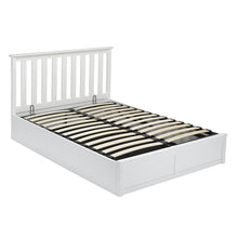 Load image into Gallery viewer, Oxford Double Bed White LPD OXFWHI4.6* 5036464061184 Wood Colour: White Dimensions: 1005mm x 1500mm x 2010mm A clean, simple shaker style bedframe, the Oxford bed is as stylish as it is functional. With an opening base that provides plenty of under-bed storage, the Oxford is ideal for those with minimal space. Available in white or grey painted finish.