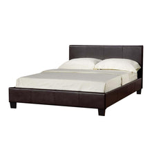 Load image into Gallery viewer, Prado Hydraulic 5.0 Kingsize Bed Brown LPD PLUS5.0* 5036464030623 Faux Leather Colour: Brown Dimensions: 885mm x 1670mm x 2120mm Designed with complimenting Madrid Storage stools and ottomans, the Prado Plus King Size Hydraulic Bed is a budget priced, brown faux leather bed, offering exceptional value for money and maximum storage space. The clean lines of the Italian design offer a modern and sophisticated finish to any bedroom. Stitching on the headboard and footboard add a touch of detail to the solid in