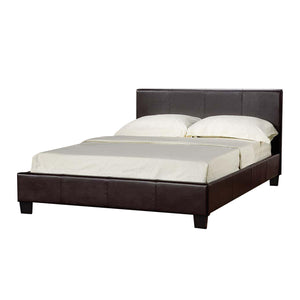 Prado Hydraulic 5.0 Kingsize Bed Brown LPD PLUS5.0* 5036464030623 Faux Leather Colour: Brown Dimensions: 885mm x 1670mm x 2120mm Designed with complimenting Madrid Storage stools and ottomans, the Prado Plus King Size Hydraulic Bed is a budget priced, brown faux leather bed, offering exceptional value for money and maximum storage space. The clean lines of the Italian design offer a modern and sophisticated finish to any bedroom. Stitching on the headboard and footboard add a touch of detail to the solid in