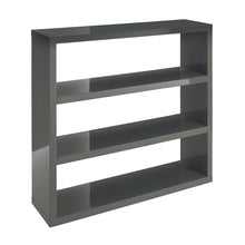 Load image into Gallery viewer, Puro Bookcase Charcoal LPD PUROCHARBOOK 5036464057828 MDF High Gloss Colour: Charcoal Dimensions: 1000mm x 1100mm x 290mm Taking the success of the colour choice in this range, we are pleased to offer Puro in a sleek and unique Charcoal Finish. Bringing you the same quality and chic look that has become synonymous with the Puro, the Charcoal Bookcase is comprised of 4 shelves perfectly integrated with the carcass, in the high gloss finish you&#39;d expect from this range. Team this with other key items from the