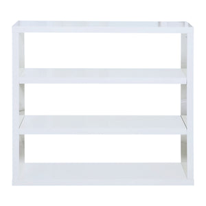 Puro Bookcase White LPD PUROWHIBOOK 5036464058115 MDF High Gloss Colour: White Dimensions: 1000mm x 1100mm x 290mm Following on the success of the stone and cream in this range, we are pleased to offer Puro in a current, on-trend classic white. Bringing you the same quality and chic look that has become synonymous with the Puro, the White Bookcase is comprised of 4 shelves perfectly integrated with the carcass, in the high gloss finish you'd expect from this range. Team this with other key items from the Pu
