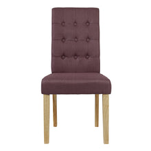 Load image into Gallery viewer, Roma Chair Plum (Pack of 2) LPD ROMAPLUM 5036464021447 Linen Fabric Colour: Purple Dimensions: 1030mm x 470mm x 630mm This contemporary chair design is simple yet effective. The button back, quilted effect forms an interesting, subtle effect. The plum, linen fabric highlights the classic finish!