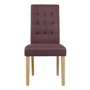 Roma Chair Plum (Pack of 2) LPD ROMAPLUM 5036464021447 Linen Fabric Colour: Purple Dimensions: 1030mm x 470mm x 630mm This contemporary chair design is simple yet effective. The button back, quilted effect forms an interesting, subtle effect. The plum, linen fabric highlights the classic finish!