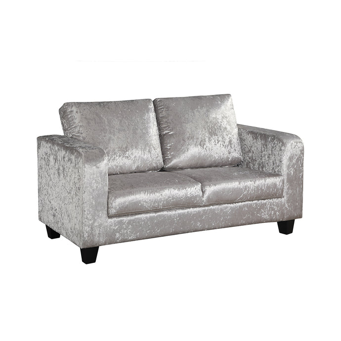 Sofa In A Box Silver Crushed Velvet LPD SOFABOXSILV 5036464063935 Crushed Velvet Colour: Silver Dimensions: 560mm x 1400mm x 750mm An affordable yet stylish piece that will provide that comfy place for you and your guests. Available in three fabulous colours, Black Faux leather, Silver crushed velvet or Grey fabric.