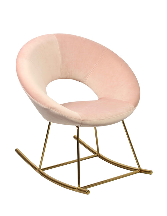 Stella Rocking Chair LPD STELLACHAIR 5036464065427 Colour: Pink Dimensions: 755mm x 720mm x 730mm The Uniquely versatile Stella Rocking Chair is made from the soft and comfortable Vintage Pink velvet and stands on stylish golden legs. The grand velvet used screams luxury and ensures a charming and timeless look whilst working as an extremely cosy seat for you to relax on during a cold winter night by the fire or on a warm sunny day next to the open window! With a 1920's appearance and feel, the Stella Rocki