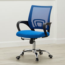 Load image into Gallery viewer, Tate Mesh Back Office Chair Blue LPD TATEBLUE 5036464024264 Colour: Blue Dimensions: 960mm x 570mm x 560mm Back by popular demand, the Tate Mesh Back Office Chair brings a pop of colour along with its ergonomic design. Not only have we sourced an improved version of our original Tate Chair, the blue colour option brings traditional schemes into consideration, all with an attractive price tag. This practical swivel chair boasts a mesh back and height adjustment, all resting effortlessly on a chrome finished 