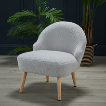 Load image into Gallery viewer, Ted Chair Grey LPD TEDCHAGREY 5036464072548 Boucle Colour: Grey Dimensions: 680mm x 570mm x 630mm Sleek and comfy the Ted chair has it all! Simple yet stylish, the soft material of this chair will make it the perfect addition any room. Great for relaxing, the calming colours will reflect the mood you will feel once you sink into the soft cushioned seat. The Ted chair will easily make an eye-catching statement in your home.