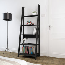 Load image into Gallery viewer, Tiva-Ladder-Bookcase-Black-LifeStyle.jpg