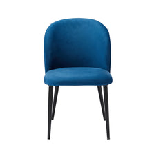 Load image into Gallery viewer, Zara Dining Chair Blue (Pack of 2) LPD ZARACHABLUE 5036464074245 Colour: Blue Dimensions: 810mm x 520mm x 615mm The Zara chair is a great addition to our new mix &amp; match dining range. Available in a choice of blue, mustard, green or grey, upholstered in plush velvet and pairs up perfectly with the Zara bench! Sold in packs of 2.