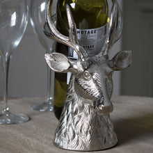 Load image into Gallery viewer, Silver Stag Wine Bottle Holder in SILVER Hill Interiors 22236 5050140223680 Dimensions: 22cm x 18cm x 14cm Weight: 0.8kg Volume: 0.01CBM