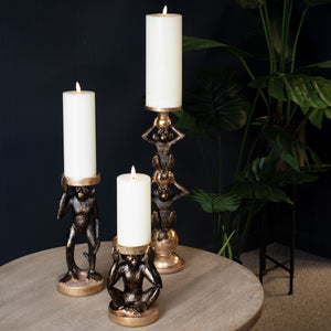 Large Monkey Candle Holder in BLACK Hill Interiors 22299 5050140229989 Dimensions: 29cm x 12cm x 12cm Weight: 0.75kg Volume: 0.08CBM