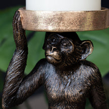 Load image into Gallery viewer, Large Monkey Candle Holder in BLACK Hill Interiors 22299 5050140229989 Dimensions: 29cm x 12cm x 12cm Weight: 0.75kg Volume: 0.08CBM
