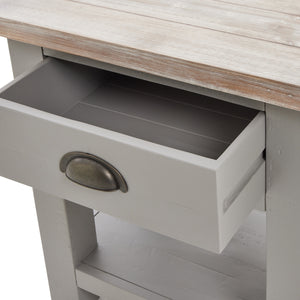 The Oxley Collection Side Table in GREY Hill Interiors 22526 5050140252680 Timeless and durable Versatile colourway Handcrafted Dimensions: 60cm x 55cm x 40cm Weight: 15kg Volume: 0.16CBM The Oxley Collection Side Table boasts a useful drawer and shelf. Perfect for keeping its washed wood surface clutter free and providing the space required for a table lamp and other items. Stylish as well as functional, this side table would be equally at home in a living room as beside a bed, as a nightstand.

This item 