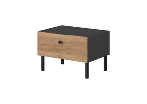 Deco Bedside Tables Arte-N DECO-D-OAA W56cm x H38cm x D40cm [Per Cabinet] Colour: Oak Golden Anthracite Two Bedside Units Included One Drawer Black Metal Legs ABS Edging Matching Furniture Available Made from 16mm high-quality laminated board Assembly Required Weight: 23kg Estimated Direct Home Delivery Time: 3-5 Weeks