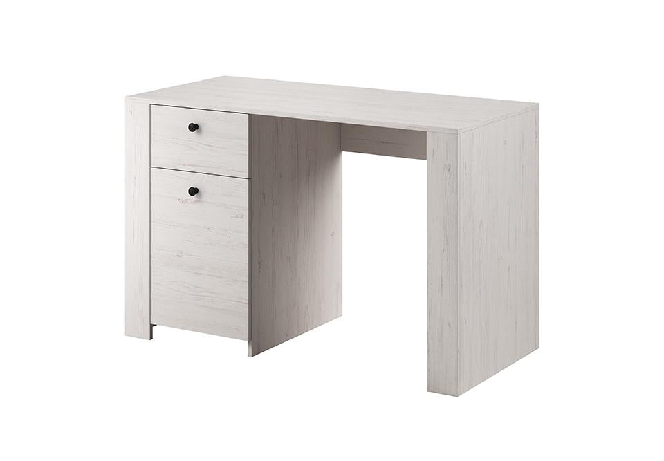 Rene Desk Arte-N RENE-RB120 Rene is an aesthetic, modern desk that is finished in Andersen Pine. It features a drawer one hinged door with two compartments behind it. Black knob hles are used to create a contrasting touch of colours. W120cm x H77cm x D55cm Colour: Anderson Pine Black Hles 1 drawer 1 hinged door 1 shelf Made from high-quality 16mm laminated chipboard  ABS Edging Matching furniture available Weight: 40kg Estimated Direct Home Delivery Time: 5-6 Weeks The items are all supplied flat packed but