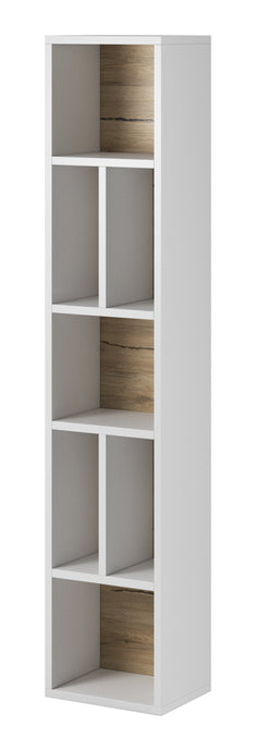 Toledo 88 Bookcase Arte-N 2494DW88 A bookcase that sts out from the crowd - the Toledo 88 is a functional work of art, beautifully planned practically detailed. Its construction is flawless, with seven compartments that are artistically located to maximize visibility of any stored contents. Its modern, minimalist design makes it a stylish feature in any home. W32cm x H159cm x D25cm Colour: White Matt San Remo Oak Grey Matt San Remo Oak White Matt Matching furniture available Made from 16mm high-quality lami